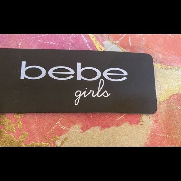 🛍Toddler BeBe Girls Rhinestone Black Logo knot -Front Top- - Picture 6 of 13